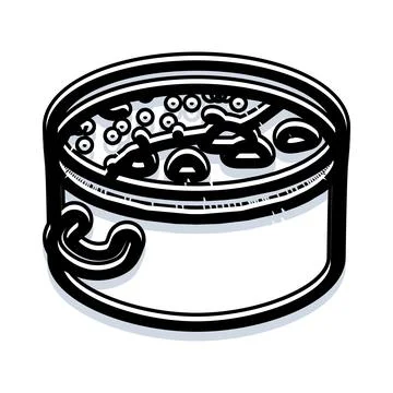 Open tin can full of delicious gourmet caviar Stock Illustration