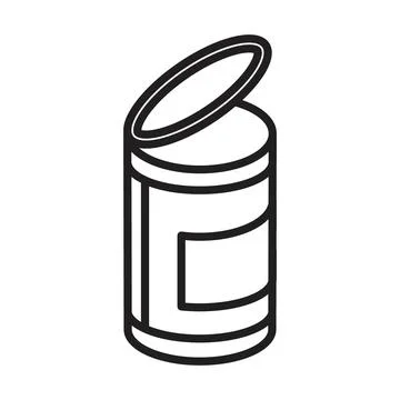 Open Tin Can Graphic Emphasizing Easy-Open and Practical Food Packaging Stock Illustration