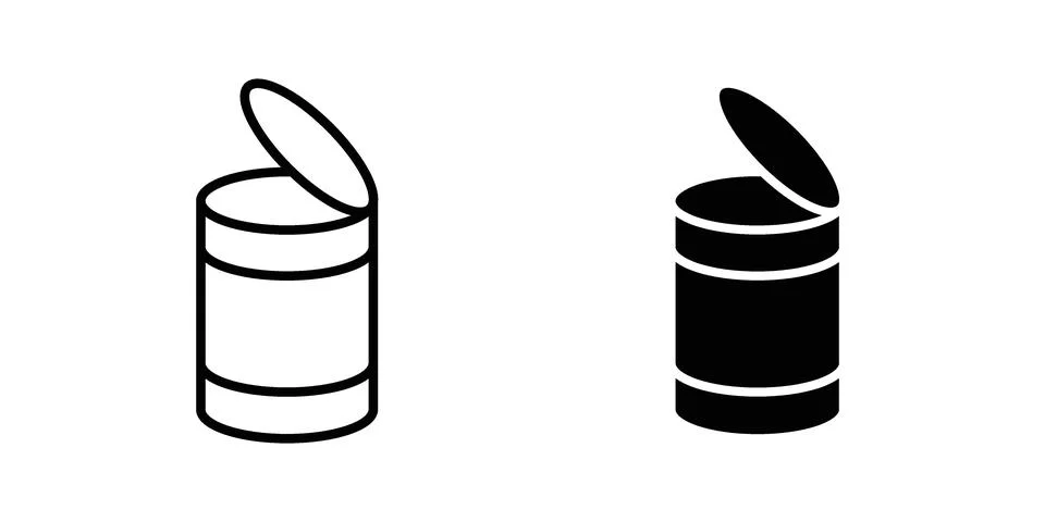 Open tin can icon modern style vectors set Stock Illustration