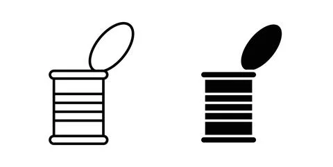 Open tin can icon vector art Illustrations Stock Illustration
