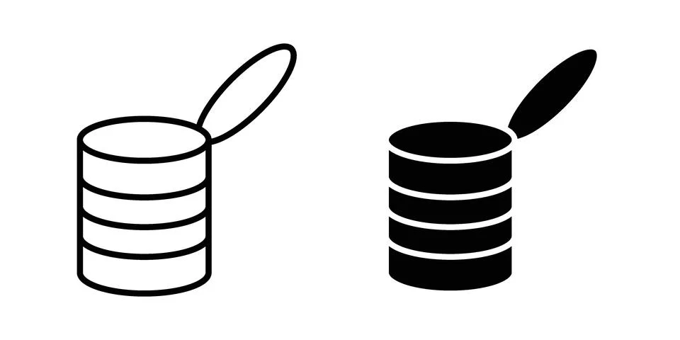 Open tin can icon vector, illustration icon set Stock Illustration