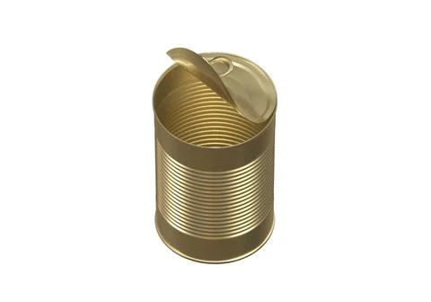 Open tin can isolated on white background Stockillustratie