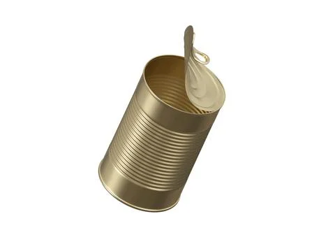 Open tin can isolated on white background Stockillustratie