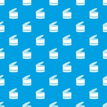Open tin can pattern seamless blue イラスト素材