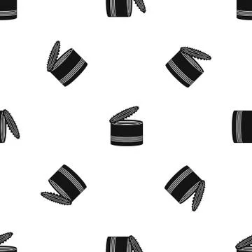 Open tin can pattern seamless black 스톡 일러스트