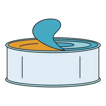 Open tin can vector illustration for packaging design Stock Illustration