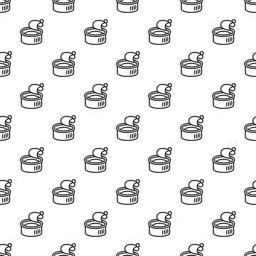 Open tin cans seamless pattern background Stock Illustration