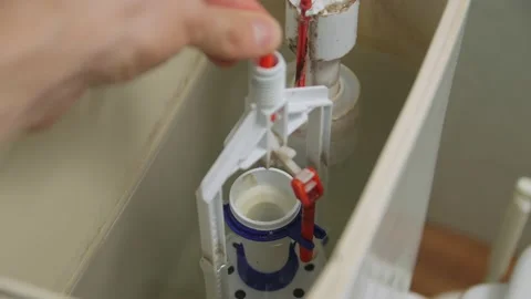 Open Toilet Cistern Stock Footage 147942911