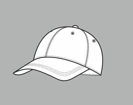 Open top baseball cap. Front view. Illustrazione stock