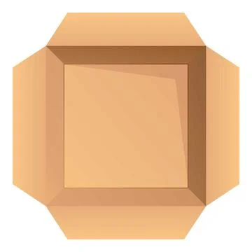 Open top view parcel icon, cartoon style Illustrazione stock
