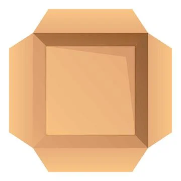 Open top view parcel icon, cartoon style Illustrazione stock