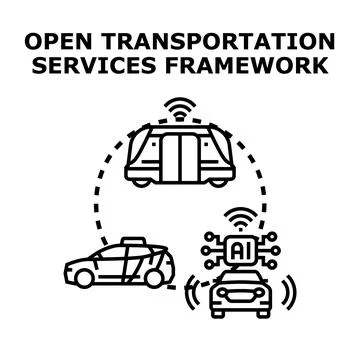 Open transportation services framework developing future mobility 库存插图