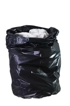Open trash bag Stock Photos