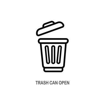 Open trash can vector icon. Modern, simple flat vector illustration for website Stock Illustration