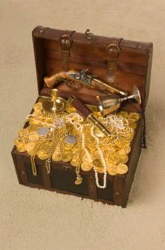 Open treasure chest Foto stock