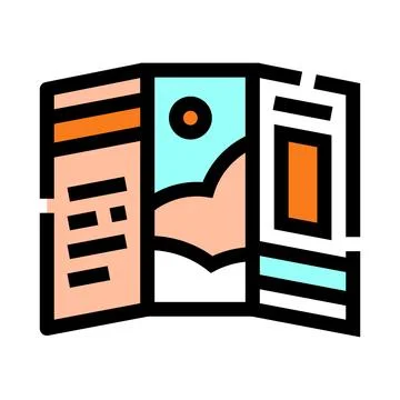 Open tri fold brochure presenting marketing information Stock Illustration