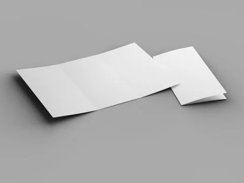 Open trifold brochure in A4 format mockup.3d illustartion Stock Illustration