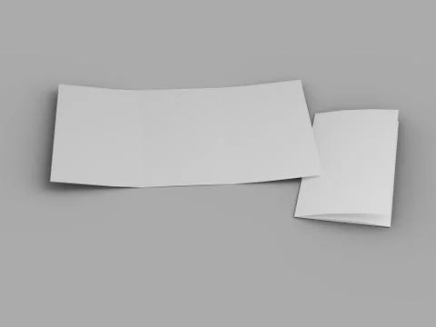 Open trifold brochure in A4 format mockup.3d illustartion Stock Illustration