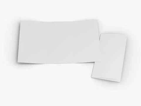 Open trifold brochure in A4 format mockup.3d illustartion Stock Illustration