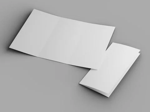 Open trifold brochure in A4 format mockup.3d illustartion Stock Illustration