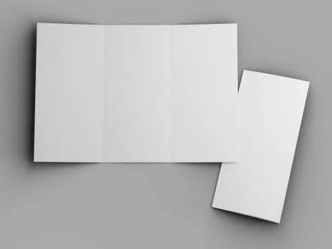 Open trifold brochure in A4 format mockup.3d illustartion Stock Illustration