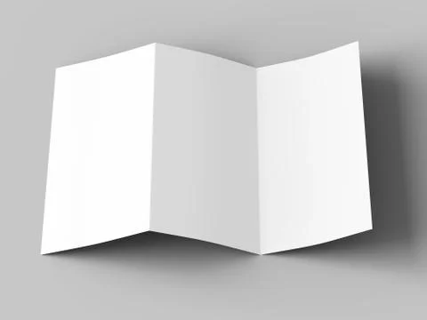 Open trifold brochure in A4 format mockup.3d illustartion Stock Illustration