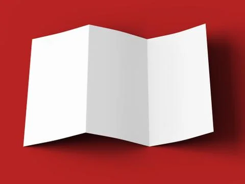 Open trifold brochure in A4 format mockup.3d illustartion Stock Illustration