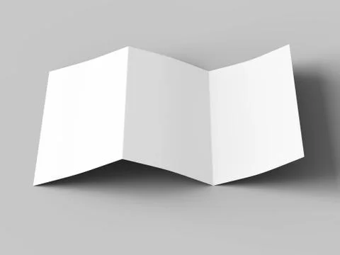 Open trifold brochure in A4 format mockup.3d illustartion Stock Illustration