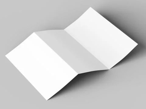 Open trifold brochure in A4 format mockup.3d illustartion Stock Illustration