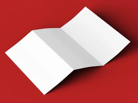 Open trifold brochure in A4 format mockup.3d illustartion Stock Illustration