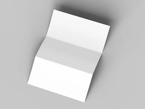 Open trifold brochure in A4 format mockup.3d illustartion Stock Illustration