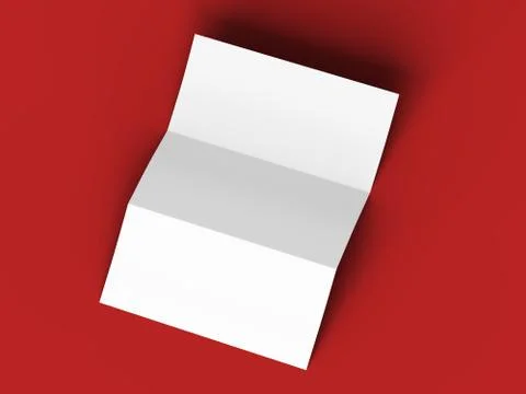 Open trifold brochure in A4 format mockup.3d illustartion Stock Illustration