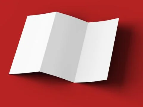 Open trifold brochure in A4 format mockup.3d illustartion Stock Illustration