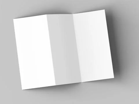 Open trifold brochure in A4 format mockup.3d illustartion Stock Illustration