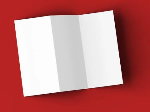 Open trifold brochure in A4 format mockup.3d illustartion Stock Illustration
