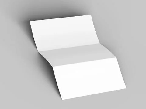 Open trifold brochure in A4 format mockup.3d illustartion Stock Illustration
