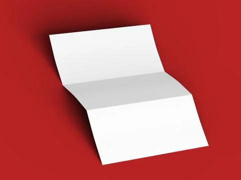 Open trifold brochure in A4 format mockup.3d illustartion Stock Illustration