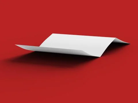 Open trifold brochure in A4 format mockup.3d illustartion Stock Illustration