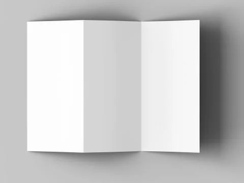 Open trifold brochure in A4 format mockup.3d illustartion Stock Illustration