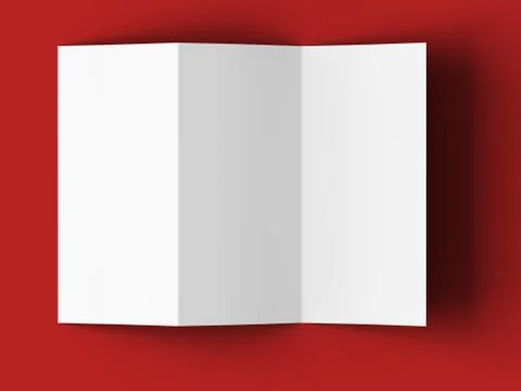 Open trifold brochure in A4 format mockup.3d illustartion Illustrazione stock