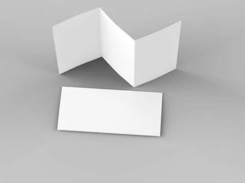 Open trifold brochure in A4 format mockup.3d illustartion Stock Illustration