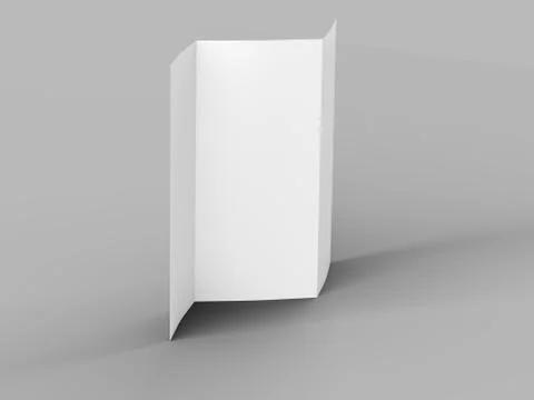 Open trifold brochure in A4 format mockup.3d illustartion Stock Illustration