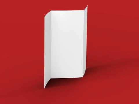 Open trifold brochure in A4 format mockup.3d illustartion Stock Illustration