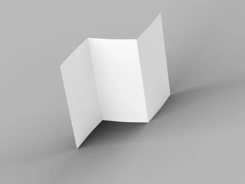 Open trifold brochure in A4 format mockup.3d illustartion Stock Illustration