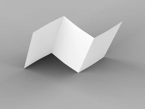 Open trifold brochure in A4 format mockup.3d illustartion Stock Illustration