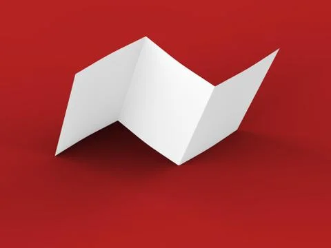 Open trifold brochure in A4 format mockup.3d illustartion Stock Illustration