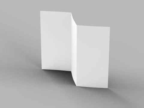Open trifold brochure in A4 format mockup.3d illustartion Stock Illustration