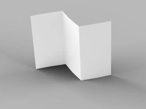 Open trifold brochure in A4 format mockup.3d illustartion Stock Illustration