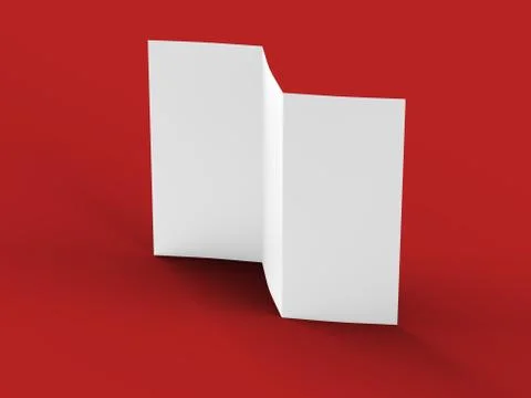 Open trifold brochure in A4 format mockup.3d illustartion Stock Illustration