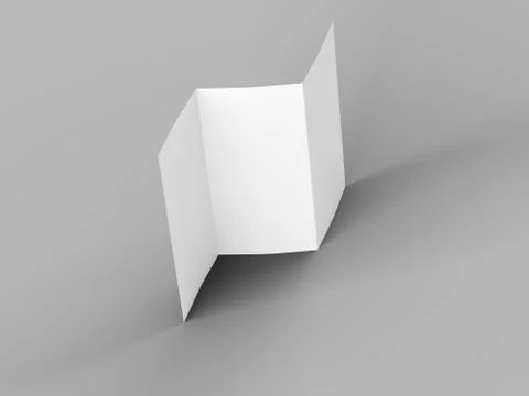 Open trifold brochure in A4 format mockup.3d illustartion Stock Illustration